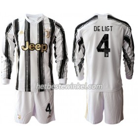 Juventus Matthijs de Ligt 4 Voetbaltenues Kind Thuis 2020/21 - LS (+ Korte broeken)